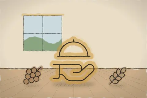 Platou cu brânzeturi dobrogene și măsline (ilustrație)